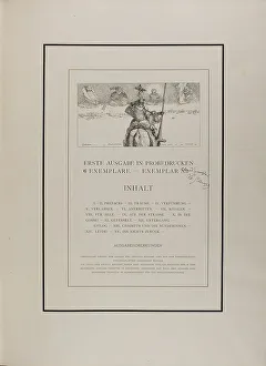 A Life Prints: Historia, Modernitas, Pictura sacra, Homer, from A Life, 1884. Creator: Max Klinger