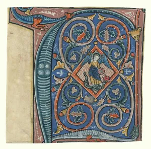 Hymn Book Prints: Historiated initial from an antiphonal, about 1260-1270. Creator: Unknown