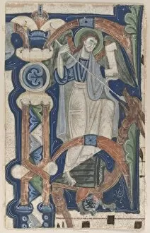 Lombardy Gallery: Historiated Initial (P) Excised from a Choral Book: St. Michael and the Dragon, early 1200s
