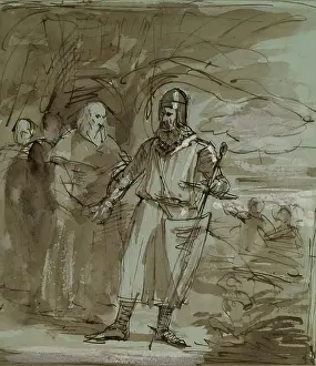 Preparing Prints: Historical Composition - Robert the Bruce?, c1849. Creator: John Phillip
