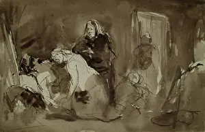 Phillip Prints: Historical Composition - Study for The Dying Contrabandista, c1850s. Creator: John Phillip