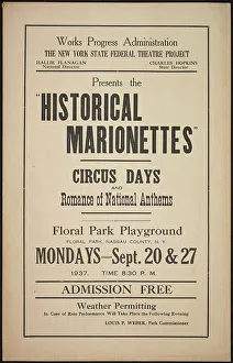 Puppets Prints: Historical Marionettes, New York, 1937. Creator: Unknown