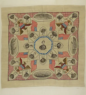 Presidents Prints: Historical Textile, c. 1940. Creator: Ernest Capaldo