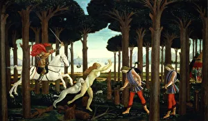 Sandro Gallery: The History of Nastagio degli honesty (Table I), on a tale of The Decameron by Boccaccio