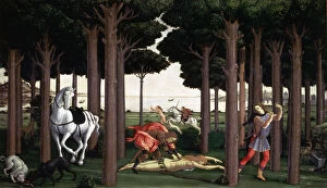 Sandro Gallery: The History of Nastagio degli honesty (Table II) by Sandro Botticelli