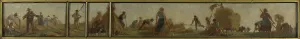 Crop Prints: History of wheat: Harvesters sharpening their scythes