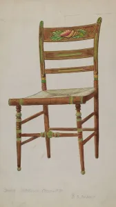 Stencilling Prints: Hitchcock Side Chair, 1935 / 1942. Creator: Davids De Vault