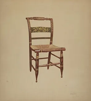 Rush Bottom Prints: Hitchcock Chair, 1935/1942. Creator: Parker Cushman