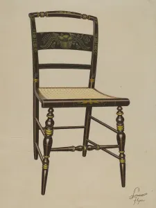 Stencilling Prints: Hitchcock chair, probably 1936. Creator: Lawrence Flynn