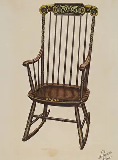 Stencilling Prints: Hitchcock Rocker, c. 1936. Creator: Lawrence Flynn