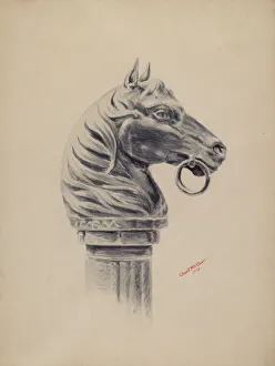 Hitching Post, 1938. Creator: Charles Moss