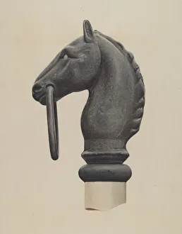 Hitching Post Prints: Hitching Post, c. 1938. Creator: Albert Ryder