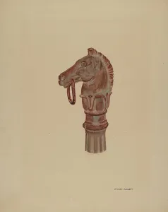 Hitching Post Prints: Hitching Post, c. 1940. Creator: Gerard Barnett