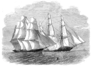 Slave Trade Prints: H.M.S. Brisk, bearing the flag of Rear-Admiral Sir Henry Keppel
