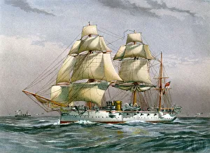 Chas Rathbone Low Collection: HMS Calliope, Royal Navy 3rd class cruiser, c1890-c1893