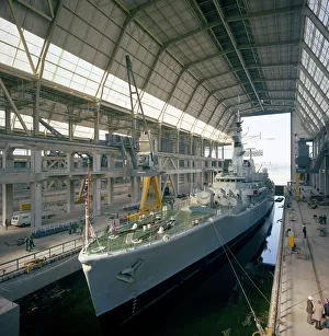 Michael Prints: HMS Cleopatra at Devonport frigate complex, Plymouth, Devon, 1977