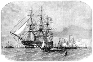 Buoy Prints: H.M.S. Colossus, with the Gun-Boat Flotilla