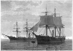 Arctic Ocean Gallery: HMS Discovery and HMS Alert, British Arctic expedition, 1875.Artist: Wells