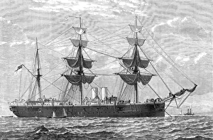 Wells J R Prints: H.M.S Nelson, double screw, ironclad, 1880. Creator: Unknown