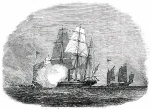 Junk Prints: H.M.S. Reynard Capturing Two Piratical Junks off Hong Kong