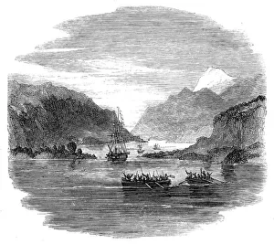 Screw Frigate Prints: H.M.S. Termagant convoying the gun-boats Grappler and Forward through the Straits