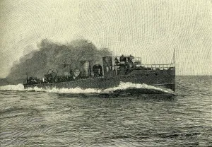 Destroyer Prints: H.M.'s Torpedo Boat Destroyer Viper, c1900. Creator: Marguerite Jacob