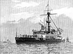 Hydraulic Prints: H.M.S. Trafalgar, steel armoured twin-screw turret-ship