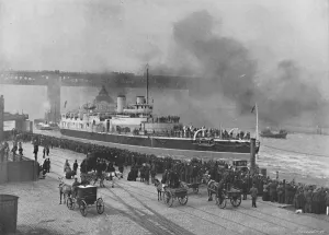 Black Smoke Gallery: HMS Victoria at Newcastle-On-Tyne, c1896. Artist: M Auty