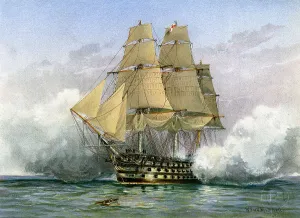 William Frederick Mitchell Gallery: HMS Victory, British warship, c1890-c1893.Artist: William Frederick Mitchell