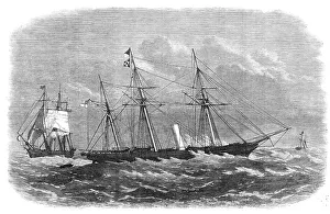 Red Sea Prints: H.M.S. Vigilant on the seven-fathom patch in the Red Sea, 1868. Creator: Unknown