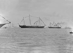 Hmy Victoria And Albert Collection: HMY Victoria and Albert and the Russian Imperial Yacht Standart at Cowes, 1909