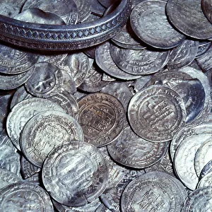 Hoard of silver & Arab coins from a Viking grave, Sweden, 10th century