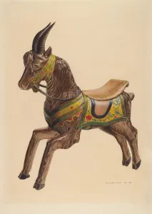 Henriettas Hukill Prints: Hobby Goat, c. 1939. Creator: Henrietta S. Hukill