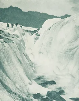 Photograph Album Prints: On the Hockstetter Glacier. From the album: Record Pictures of New Zealand