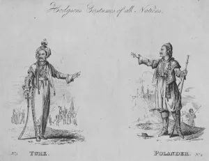 Hodgsons Costumes of all Nations: No. 3 - Turk, No. 4 - Polander, c1822. Creator: Unknown