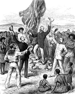 Annexation Prints: Hoisting the British Flag in New Guinea: Mr
