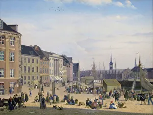Public Square Prints: Hojbro Plads, a Market Place in Copenhagen, 1844. Creator: Sally Henriques
