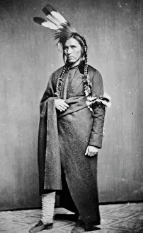 Feather Collection: Hole-in-the-Day (Younger). Chippewa, Indian delegate, 1864. Creator: Unknown