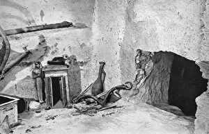 Hole made by robbers to gain admission to Tutankhamuns tomb, Egypt, 1933-1934