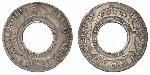 Holey Dollar, New South Wales, minted 1813, from Spanish silver dollar from 1798, 1813. Creator: Numismatic, West European Coins