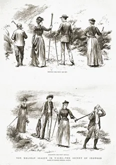 The Holiday Season in Wales--The Ascent of Snowdon, 1891. Creator: Arthur Hopkins