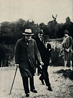 On Holiday With His Son in Italy, 1920s, (1945). Creator: Unknown