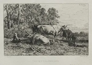 Charlesemile Jacque French Prints: Holland Cows. Creator: Charles-Emile Jacque (French, 1813-1894)
