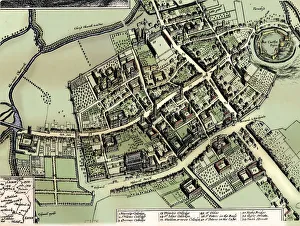 Plan Prints: Hollars plan of Oxford, c1643. Artist: Wenceslaus Hollar