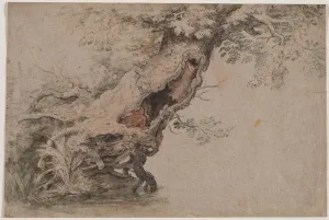 Copy After Prints: Hollow Tree, after Roelant Savery, after 1670. Creator: Lambert Doomer (Dutch, 1623-1700)