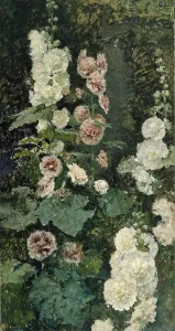 Hollyhocks, 1872. Artist: Fortuny, Maria (1838-1874)
