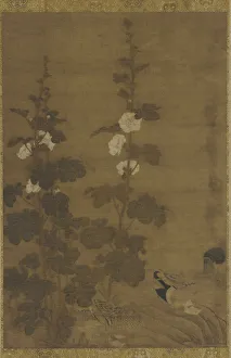 Hollyhock Prints: Hollyhocks and Ducks, Ming dynasty, 1368-1644. Creator: Unknown