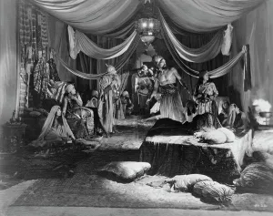 Film Still Prints: Hollywood set - interior view of tent(?), 1923. Creator: Unknown