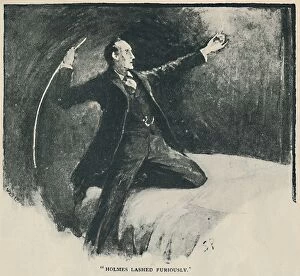 Arthur Conan Gallery: Holmes Lashed Furiously, 1892. Artist: Sidney E Paget