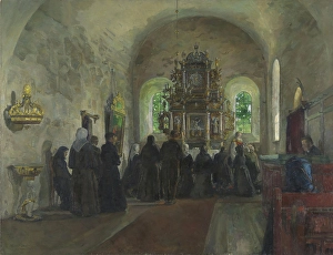 Holy Communion in Stange Church, 1903. Creator: Harriet Backer